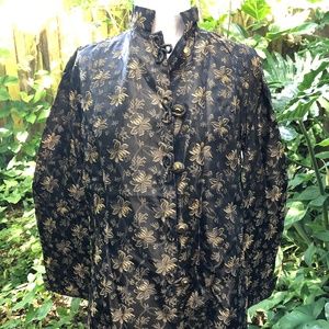 A Beautiful Vintage Black and Gold Asian Jacket